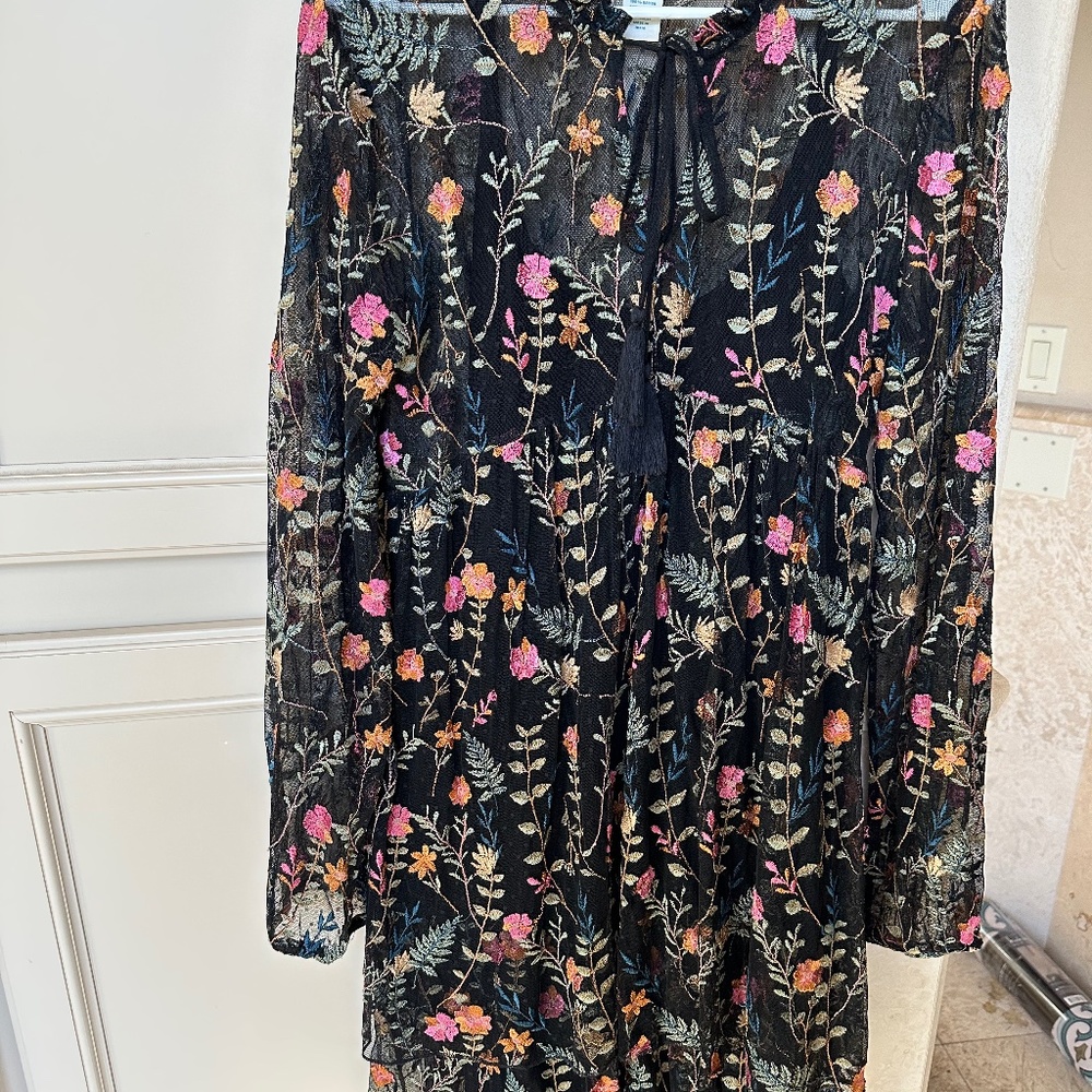 Sundance mesh embroidered flower dress.